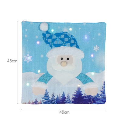 Christmas Decorations Santa Claus Snowman Luminous Illuminated Pillowcase Pillowcase Christmas Pillowcase Two-piece Set