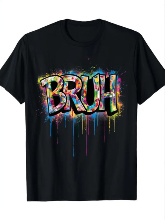 Boys Bruh Funny Saying Meme Graffiti Aesthetic Teens T-Shirt