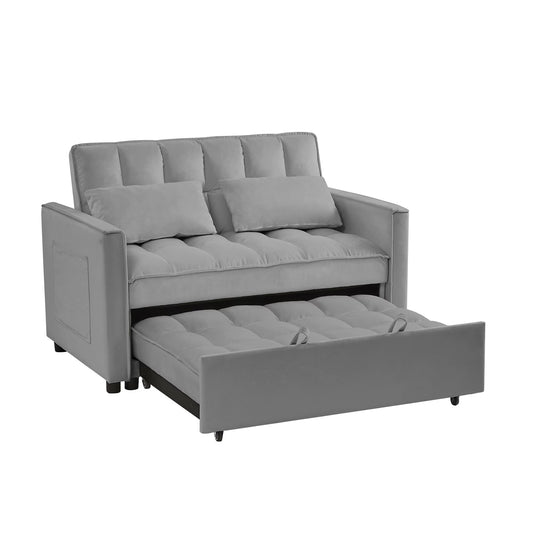 54 Inch Adjustable Backrest Sofa Or Sofa Bed, Futon Sofa With Double Armrests And Bag, Variable Bed 69.7 Inches  46.5 Inches