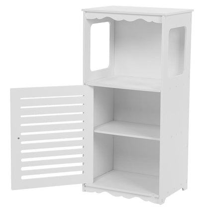 Wood Plastic Board Corner Cabinet Elegant Bathroom Storage Organizer Rack Shelf Home Furniture